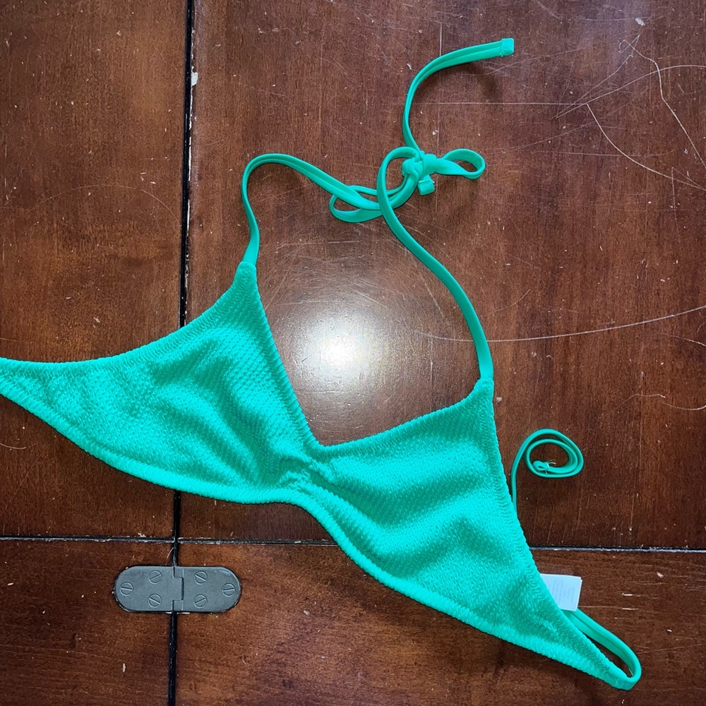 Aerie Halter Green Triangle Bikini Top